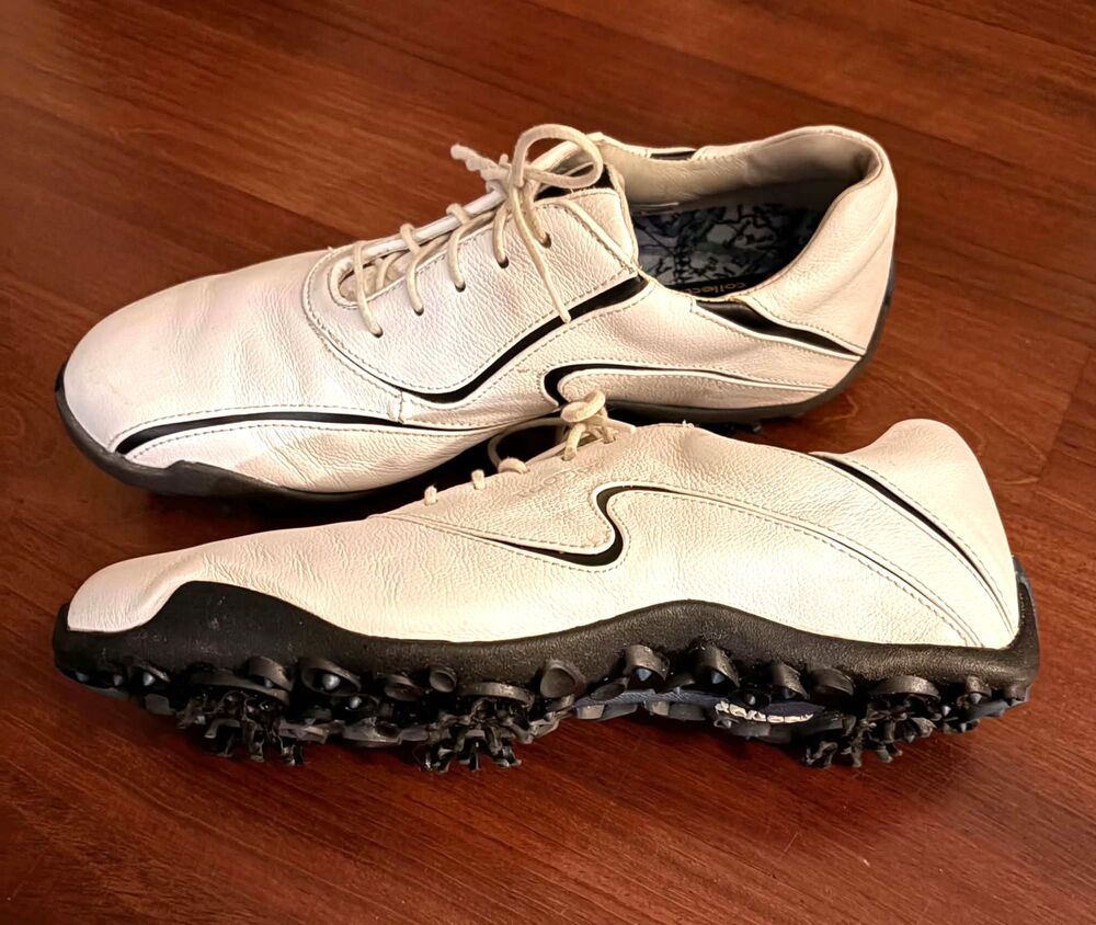 FootJoy LoPro Women's Golf Shoes Size 8M White Leather Spiked 97094 Very Good